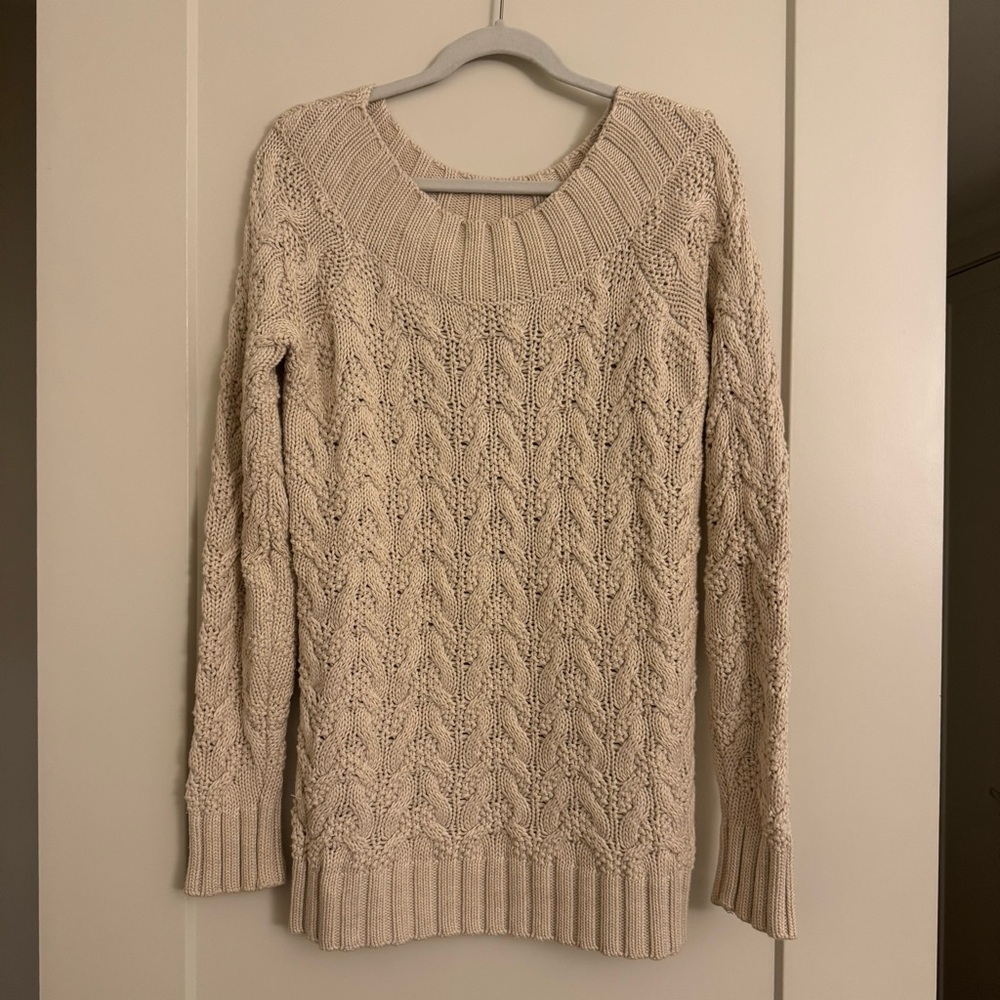 Vineyard Vines Women's Beige Cable Knit Sweater